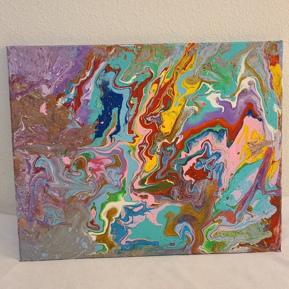 Hand painted Abstract Art Wall Decor - Picture 9 of 10